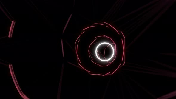 White Rings In Abstract VJ Tunnel