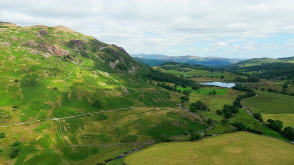 Amazing Landscape of Lake District National Park From Above  Travel Photography