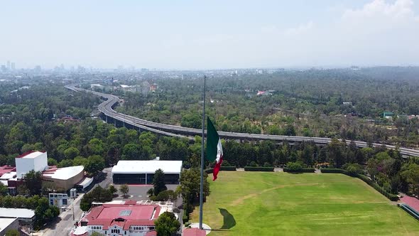 Mexican Flag at bosque de chapultepec