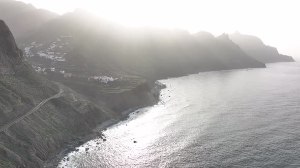 Cliffs Wilderness Outdoor Beach Along the Volcanic Rocky Coastline on Tenerife Spain Canary Islands