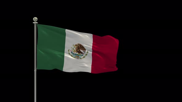 Mexico Looping Of The Waving Flag Pole With Alpha