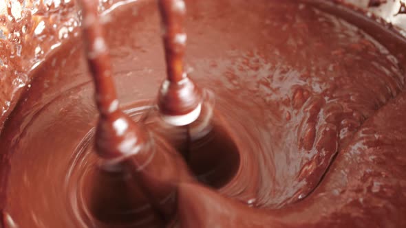 Mixing the chocolate cake ingredients