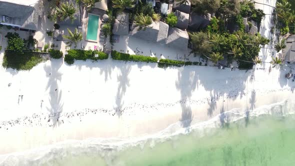 Zanzibar Tanzania  Vertical Video of the Ocean Near the Coast Slow Motion