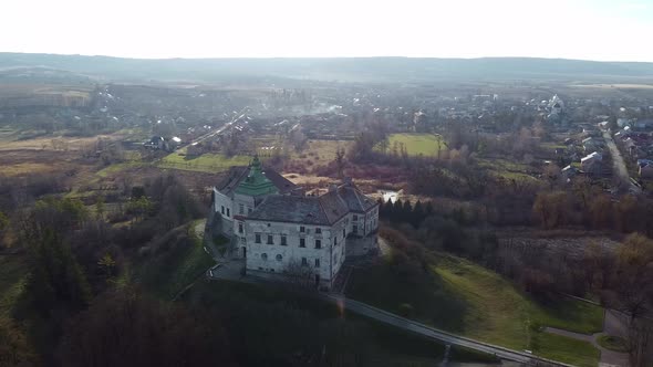 Ukraine Castle in Olesko Aerial, Oleskiy Zamok