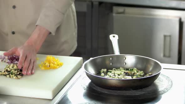 Hands Chef Preparing Food