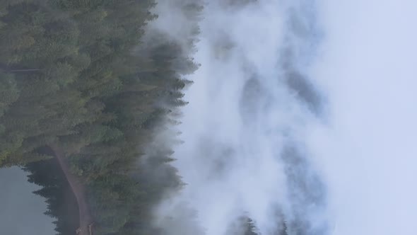 Vertical Video of Fog in the Mountains