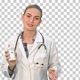 Pretty female doctor describing and advertising, Alpha Channel - VideoHive Item for Sale