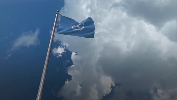 United Nations Flag Waving 4K