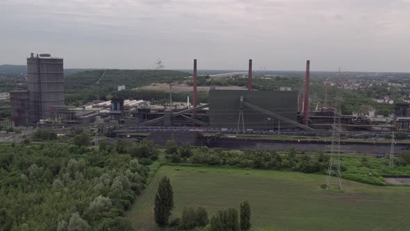 Prosper coking plant viewed with Tetraeder in background, Aerial view