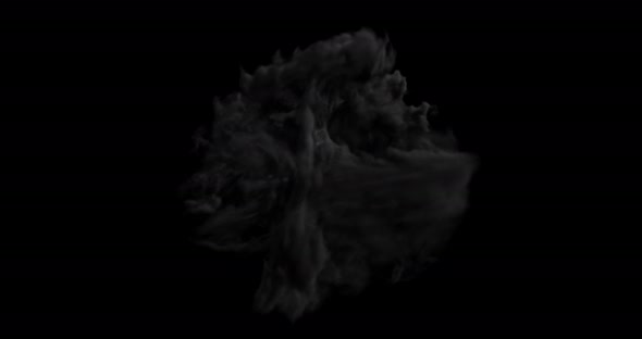 Isolated abstract lightning and smoke with turbulent motion loop with alpha alt
