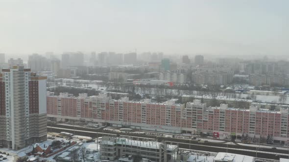 Top View on the Street in the City of Minsk