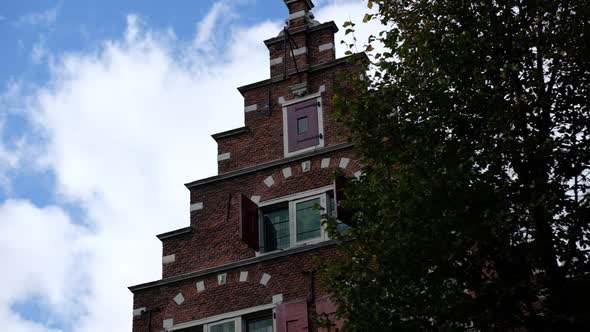 Holland Amstertam Building And Trees Super Slow Motion