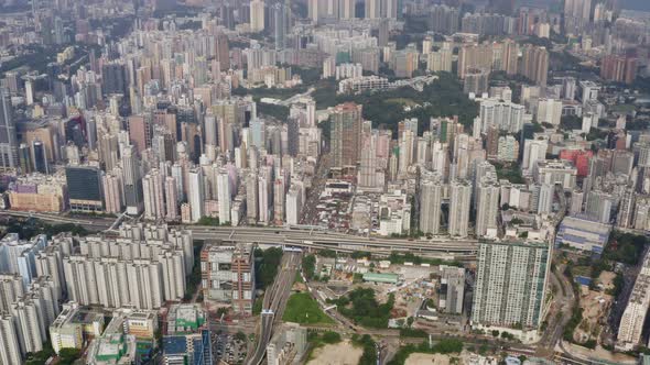 Top view of Hong Kong city