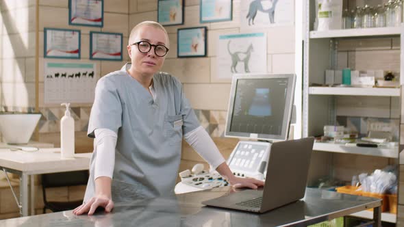 Portrait of Female Vet at Work in Clinic