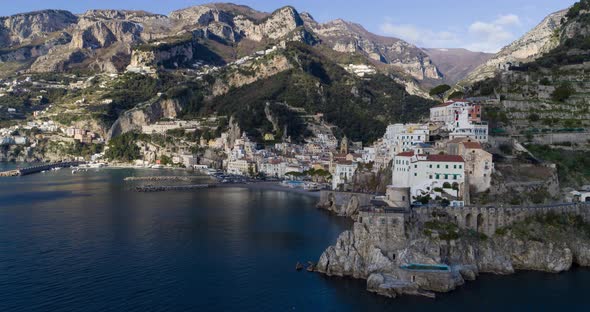 Reveal Shot of Amalfi Italy