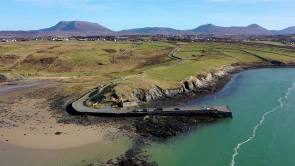 Aerial View of Ballyness Pier in County Donegal  Ireland