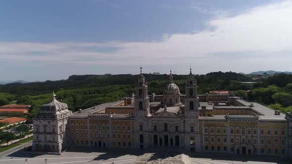 Portugal Mafra Historic Cathedral and Palace Aerial Drone