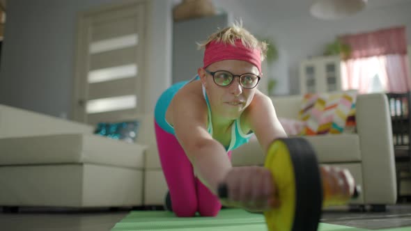 Cute Funny Young Gay Man Wearing Glasses And Bright Sportswear