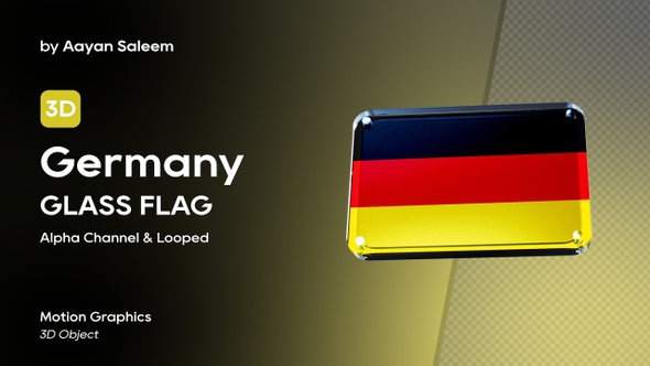 Germany Flag 3D Glass Badge