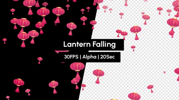 Chinese New Year Lantern Falling with Alpha