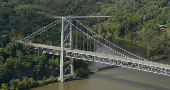 Bear Mountain Bridge Over the Hudson River Aerial View