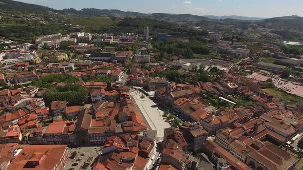 Fly Above City of Guimarães, Portugal