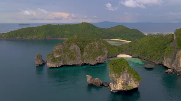 Phi Phi Island Krabi Thailand Drone Aerial View at Phi Phi Island