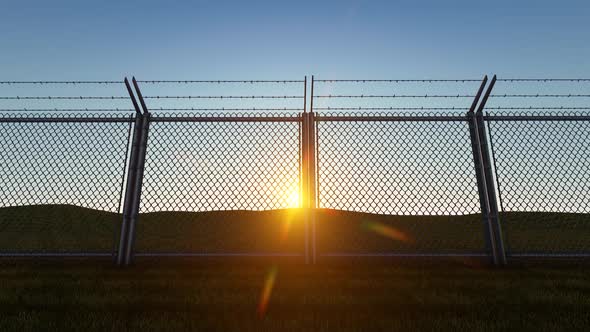 Boundary Fence Sunset