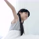 Cute sleeping Asian girl waking up in the morning. - VideoHive Item for Sale