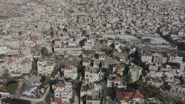 Hermon mountain ridge covered with snow during 2022 winter, with the town houses of Majd al Shams.