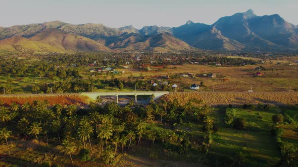 Aerial view of the Morogoro town in  Tanzania