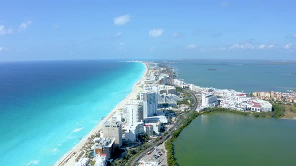 Beautiful Aerial View of the Beaches in Mexico Near Cancun Playa Del Carmen