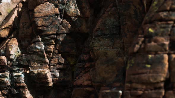 Solid Rock with Cracks Close Up