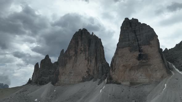 Beautiful cloudy day in Dolomites mountains