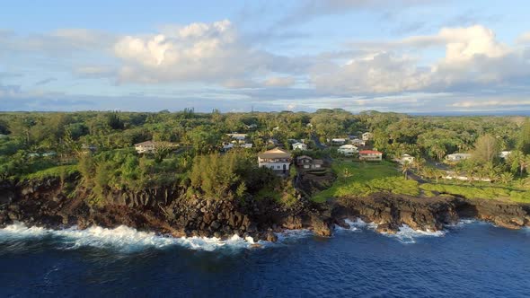 The Coastline of Pahoa in Hawaii in the Morning