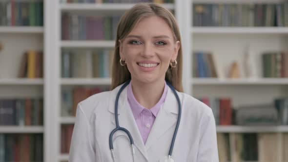 Portrait of Lady Doctor Smiling at Camera