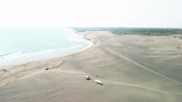 View of the see and the sand in veracruz Mexico