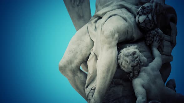 Antique White Marble Statue alt