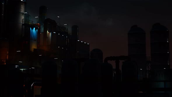 Petrochemical Industry Factory at Night alt