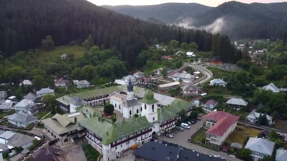 Aerial View Of Agapia Monastery, Romania