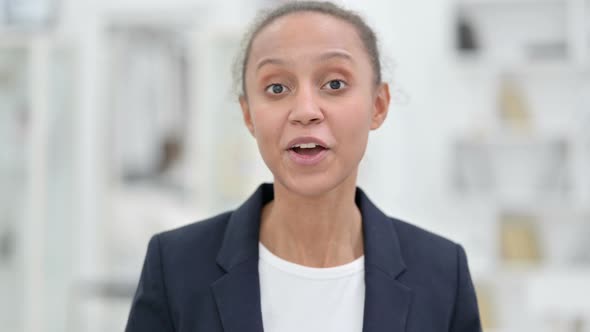 Portrait of Beautiful African Businesswoman Doing Video Chat