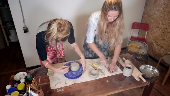 Sculpting Lesson in a Workshop.