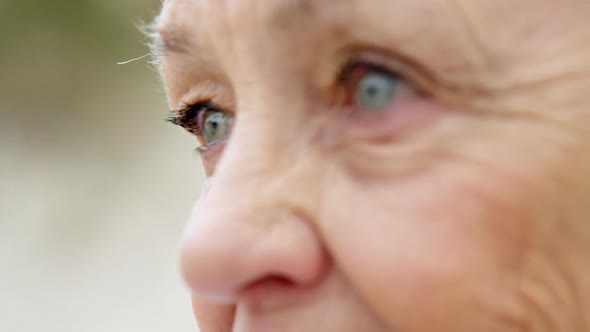 Close-up of senior woman