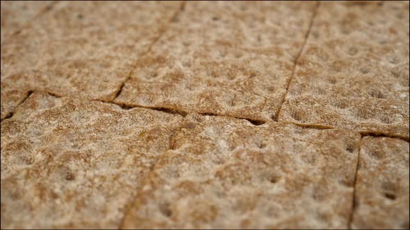 Geometric Rows of crispbreads close up. 