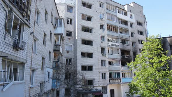 Ukraine Borodyanka  Destroyed Residential Building