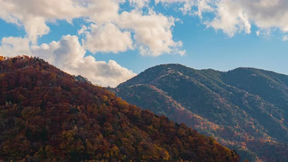 Autumn Mountain With Blue Sky