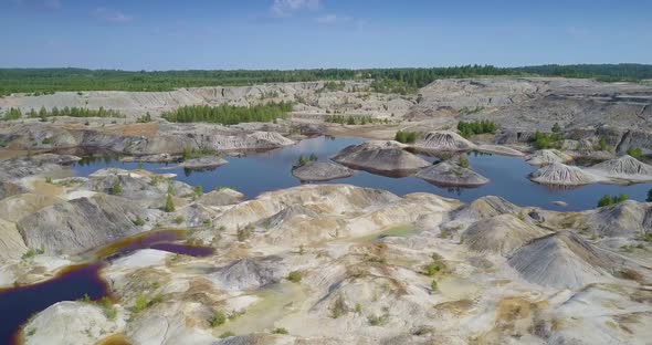 Panorama Restored Nature in Spent Clay Quarry with Lakes