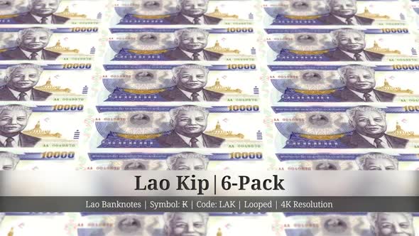 Lao Kip | Laos Currency - 6 Pack | 4K Resolution | Looped