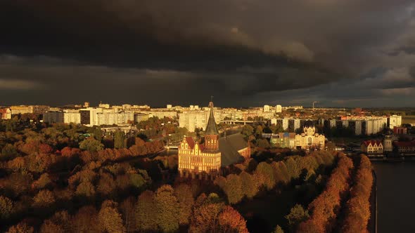 The Cathedral in Kaliningrad before a storm