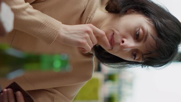 Vertical Video Portrait of Positive Woman Having Fun with Board Games